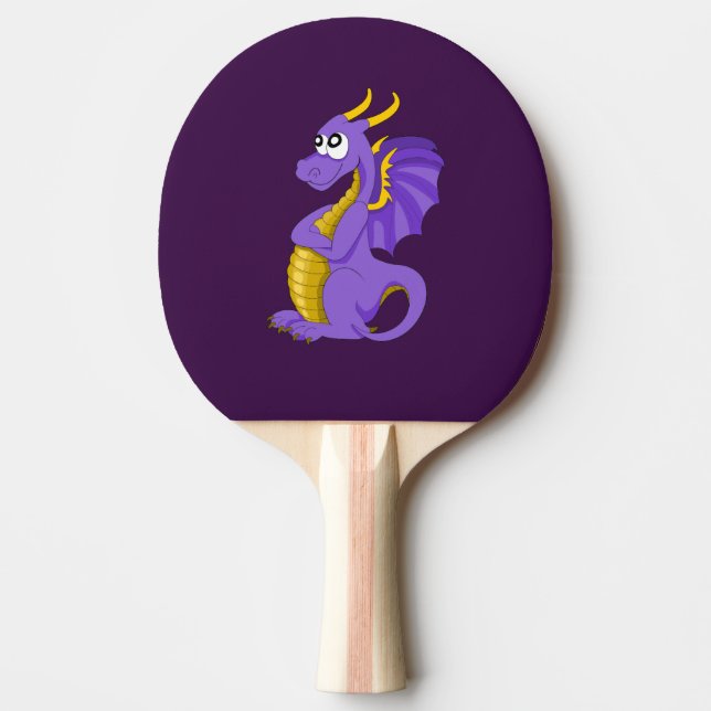 Purple dragon cartoon Ping-Pong paddle (Front)