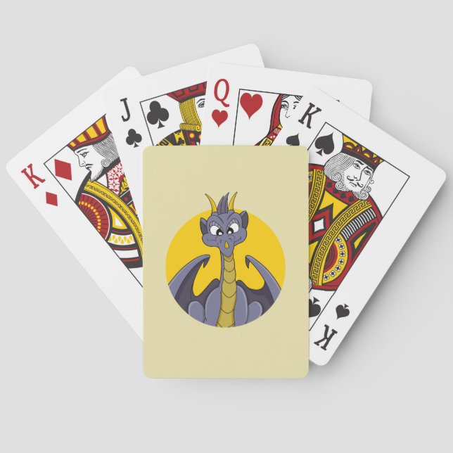 Purple dragon cartoon playing cards (Back)