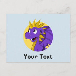 Purple dragon cartoon postcard