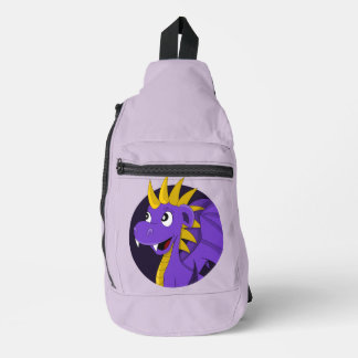 Purple dragon cartoon  sling bag