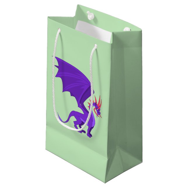 Purple dragon cartoon small gift bag (Front Angled)