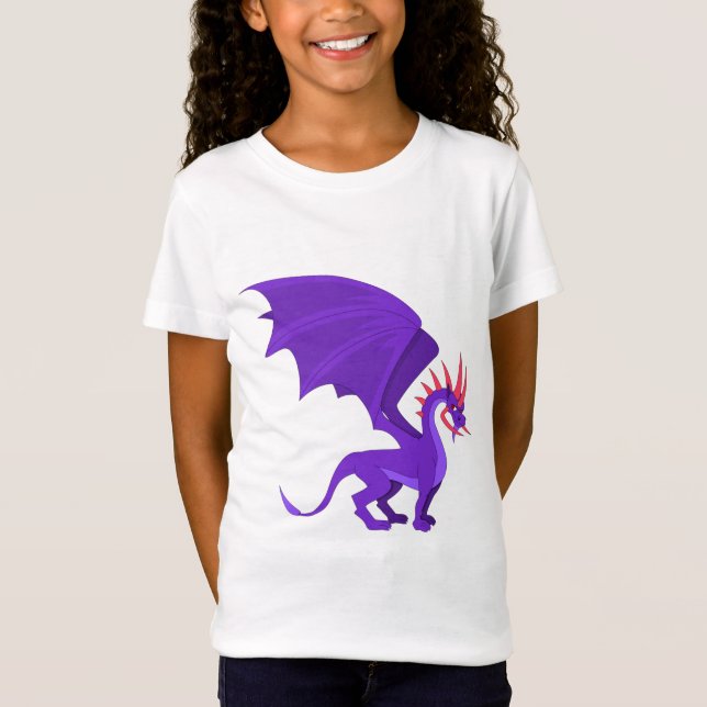 Purple dragon cartoon T-Shirt (Front)