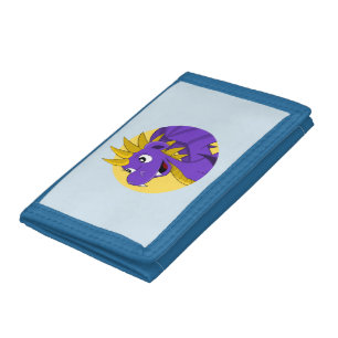 Purple dragon cartoon trifold wallet