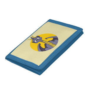Purple dragon cartoon trifold wallet