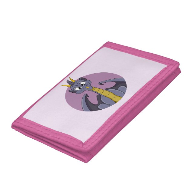 Purple dragon cartoon trifold wallet (Bottom)