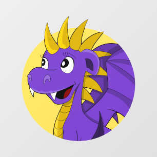 Purple dragon cartoon Wall Decal