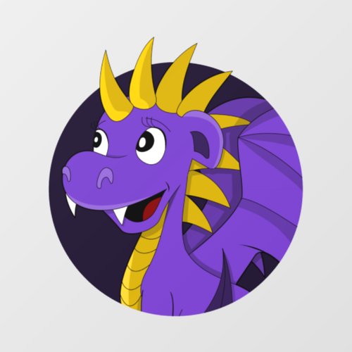 Purple dragon cartoon  Wall Decal