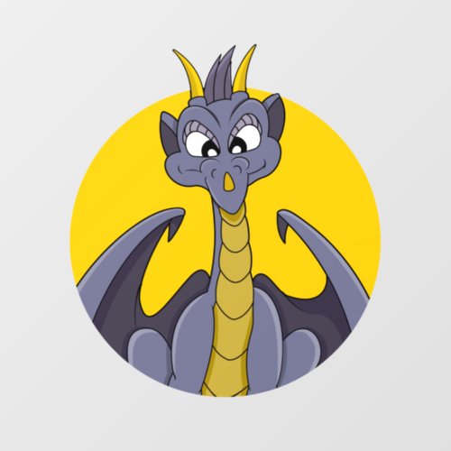 Purple dragon cartoon  Wall Decal