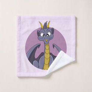 Purple dragon cartoon wash cloth