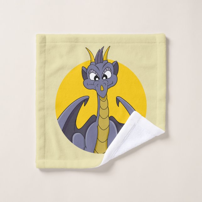 Purple dragon cartoon wash cloth (Wash Cloth)