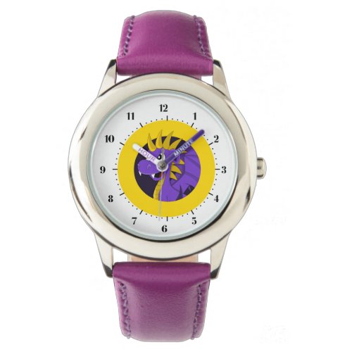 Purple dragon cartoon watch