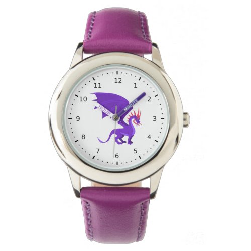 Purple dragon cartoon watch