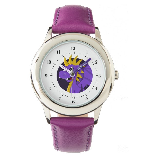 Purple dragon cartoon watch (Front)