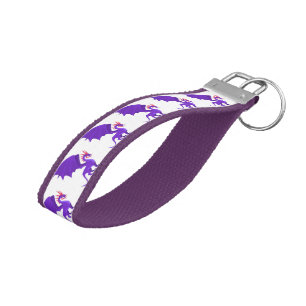 Purple dragon cartoon wrist keychain