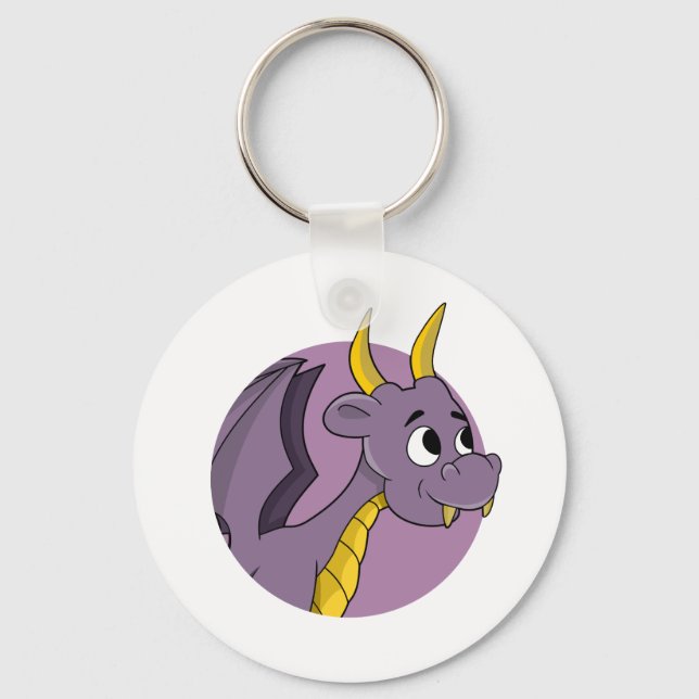 Purple dragon cartoonl keychain (Front)