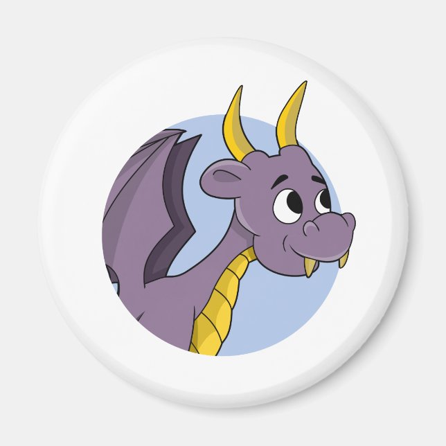 Purple dragon cartoonl magnet (Front)