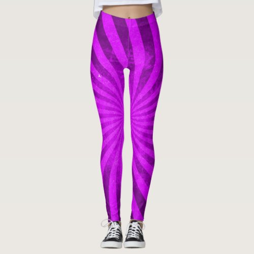 Purple Dragon Fantasy Stripes Leggings