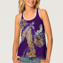 Purple Dragon Pattern Women's Tank Top