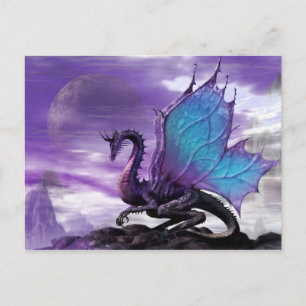 Purple Dragon Postcard Fantasy Art Greeting Card