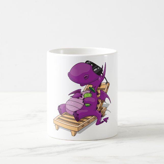 Purple Dragon Relaxing on Deck Chair Coffee Mug (Creator Uploaded)