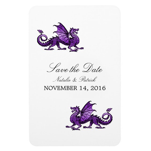 Purple Dragon Save the Date Magnet (Vertical)