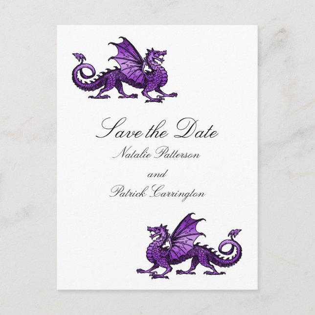 Purple Dragon Save the Date Postcard (Front)
