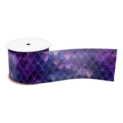 Purple Dragon Scales Satin Ribbon