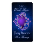 Purple Dragon Scroll Blue  Beer Label at Zazzle