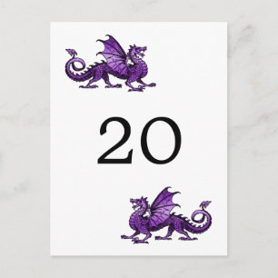Purple Dragon Table Number Postcard