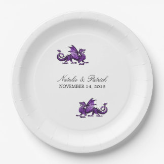 Purple Dragon Wedding Paper Plates