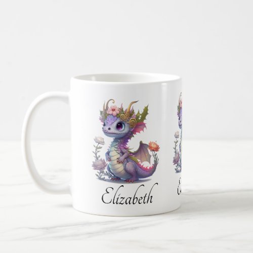 Purple Dragon with Elegant Crown Coffee Mug