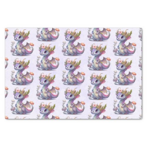 Purple Dragon with Elegant Crown Tissue Paper