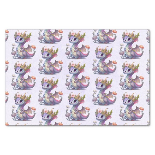 Purple Dragon with Elegant Crown Tissue Paper (Front)