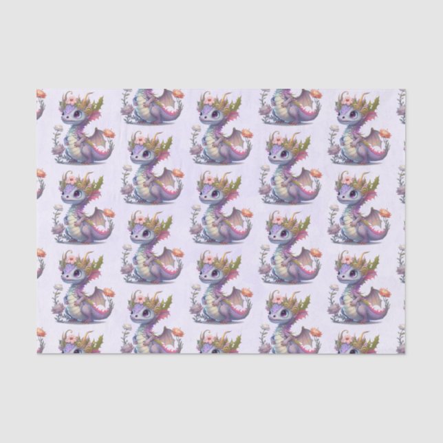Purple Dragon with Elegant Crown Tissue Paper (Front)