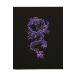 Purple Dragon Wood Wall Art