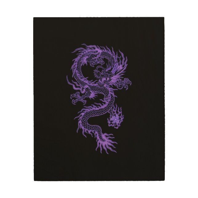 Purple Dragon Wood Wall Art (Front)