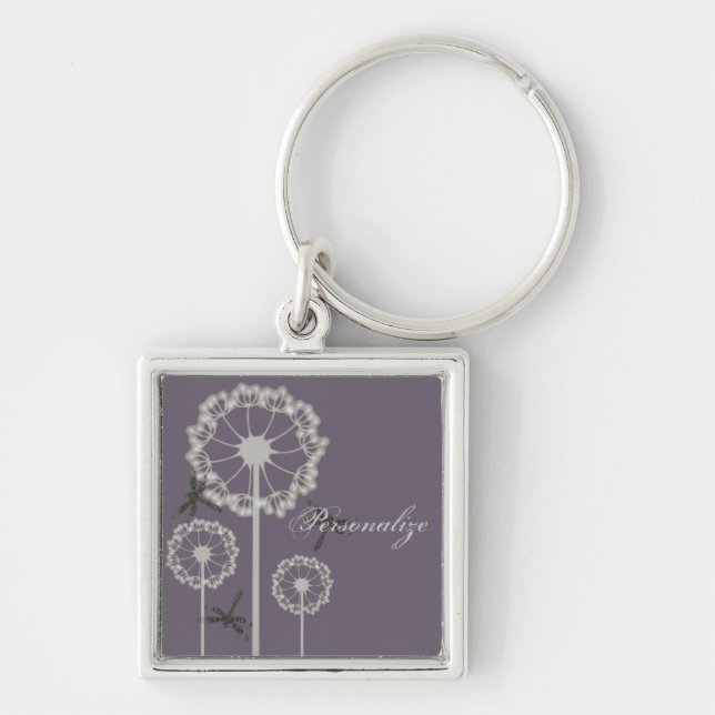 Purple Dragonflies Keychain (Front)