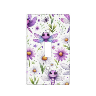 Purple Dragonflies Light Switch Cover