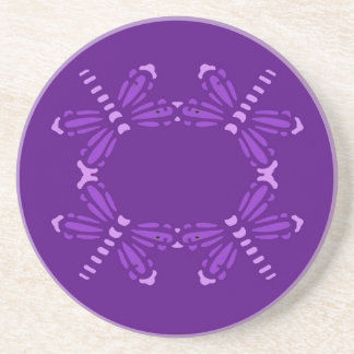Purple dragonflies on purple, drink coaster