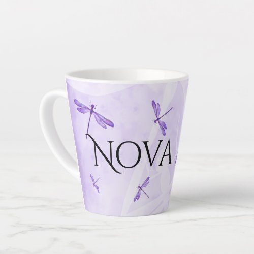 Purple Dragonflies Personalized Coffee Mugs