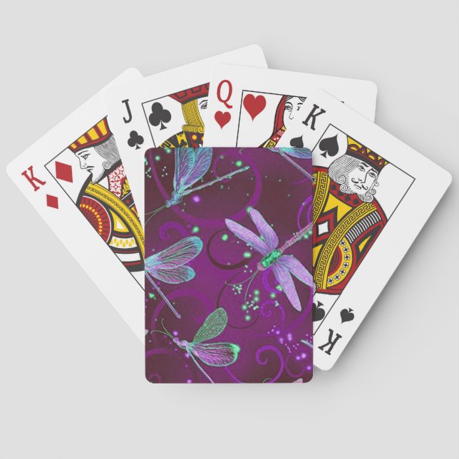 Purple Dragonflies Poker Cards (Back)