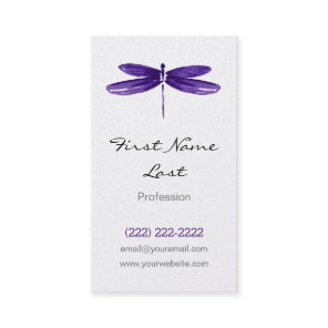 Purple Dragonfly Business Card | Dragon Fly Cards