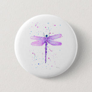 Purple dragonfly button