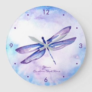 Purple Dragonfly Clocks and Unique Home Gifts