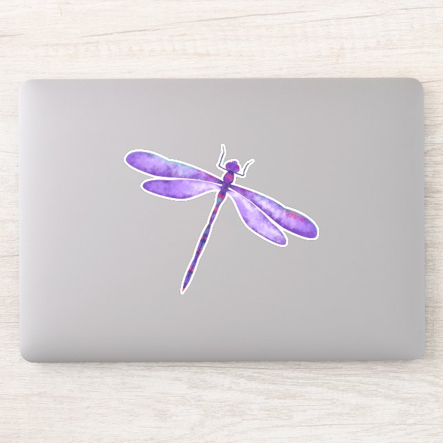Purple Dragonfly Custom - Cut Vinyl Sticker (Computer)