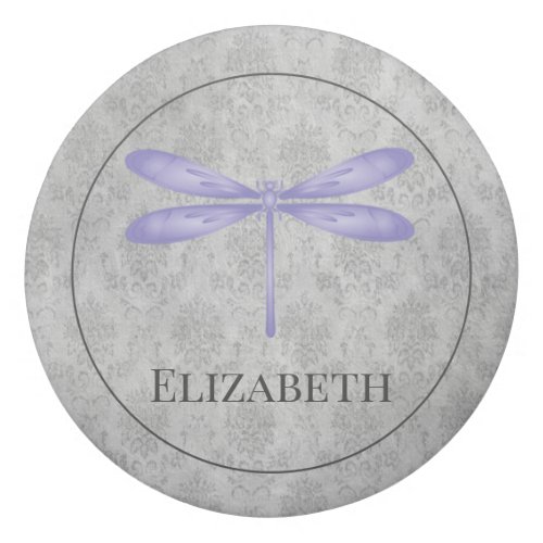 Purple Dragonfly Damask Eraser