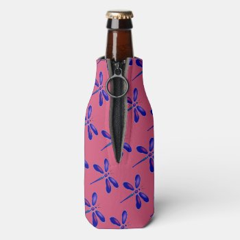 Purple Dragonfly Digital Art Bottle Cooler by kapskitchen at Zazzle