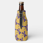 Purple Dragonfly Digital Art With Yellow Bottle Cooler at Zazzle