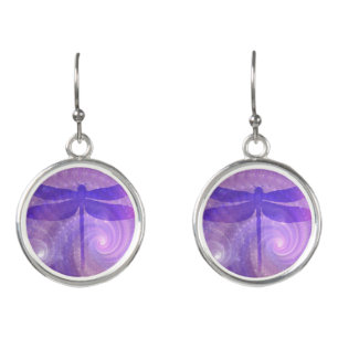 Purple Dragonfly Earrings