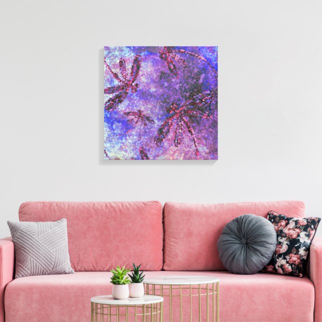 Purple Dragonfly Haze Canvas Print (Insitu(LivingRoom))